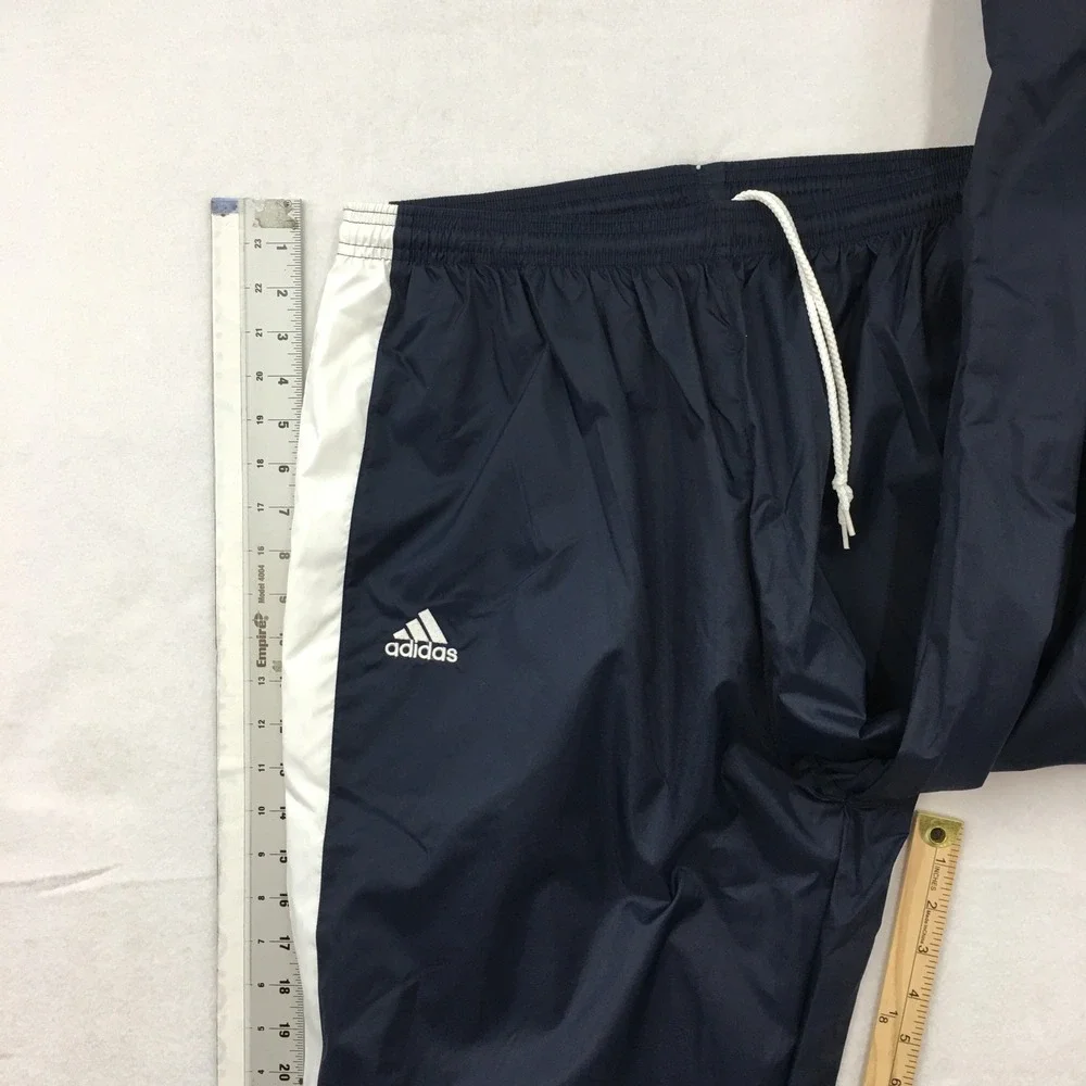 New Adidas Mens Vintage Y2K Training Track Pants Navy White Size XL‎ Lined